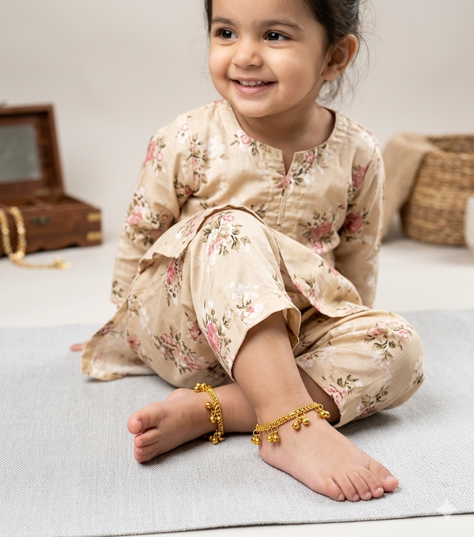 Golden anklets for kids (Pair)
