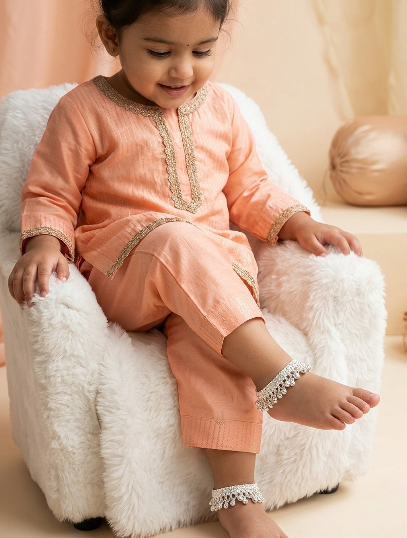 silver anklets for kids (Pair)