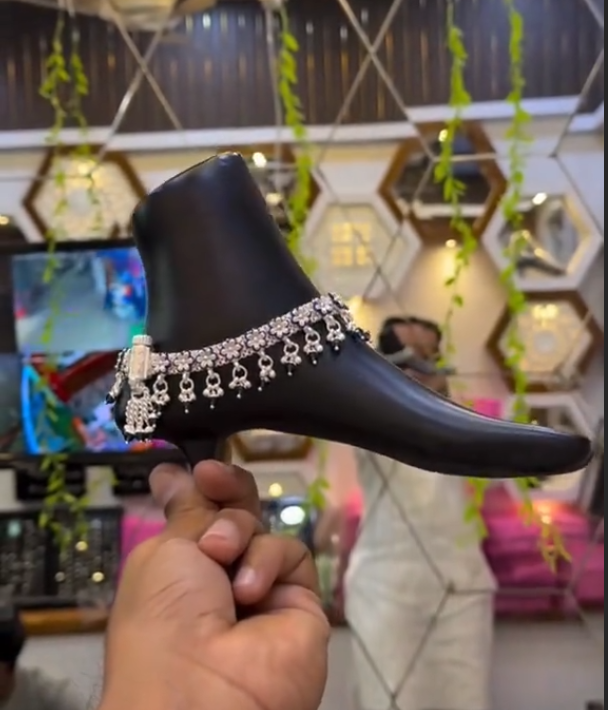 New Multi Color Silver Anklets (pair)