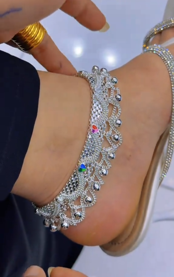 Beautiful Silver Pazaib (pair) For Eid