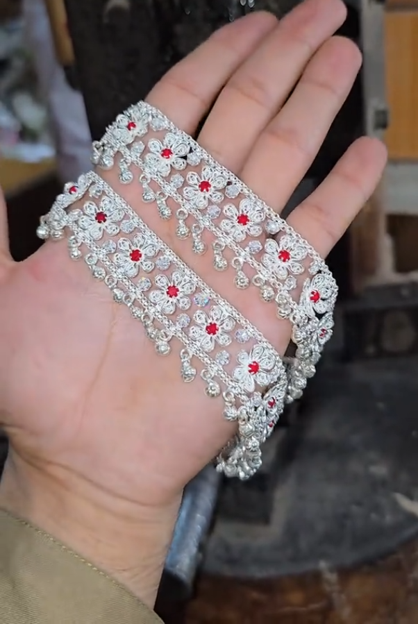 Beautiful Silver Pazaib (pair)