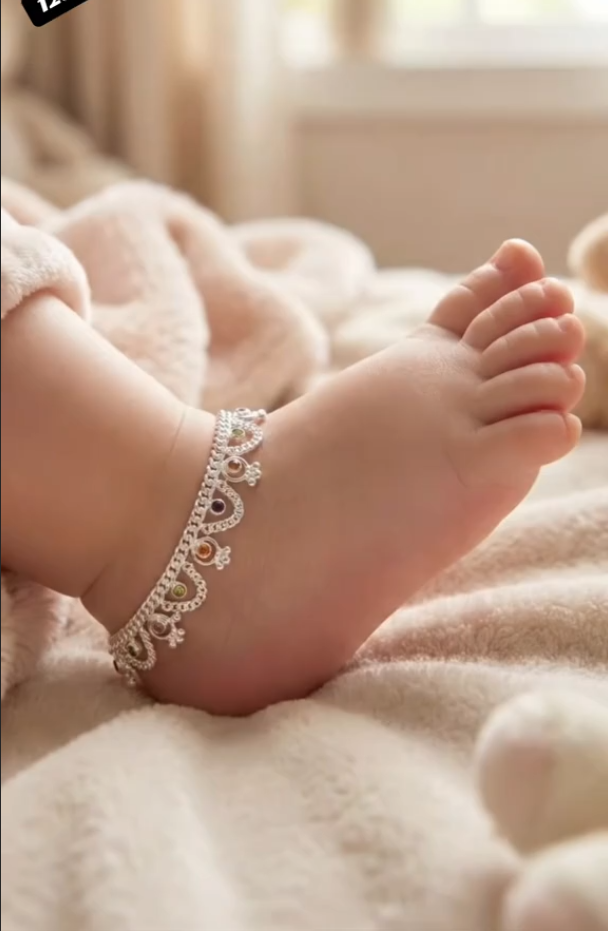 Silver Baby Payal (pair)