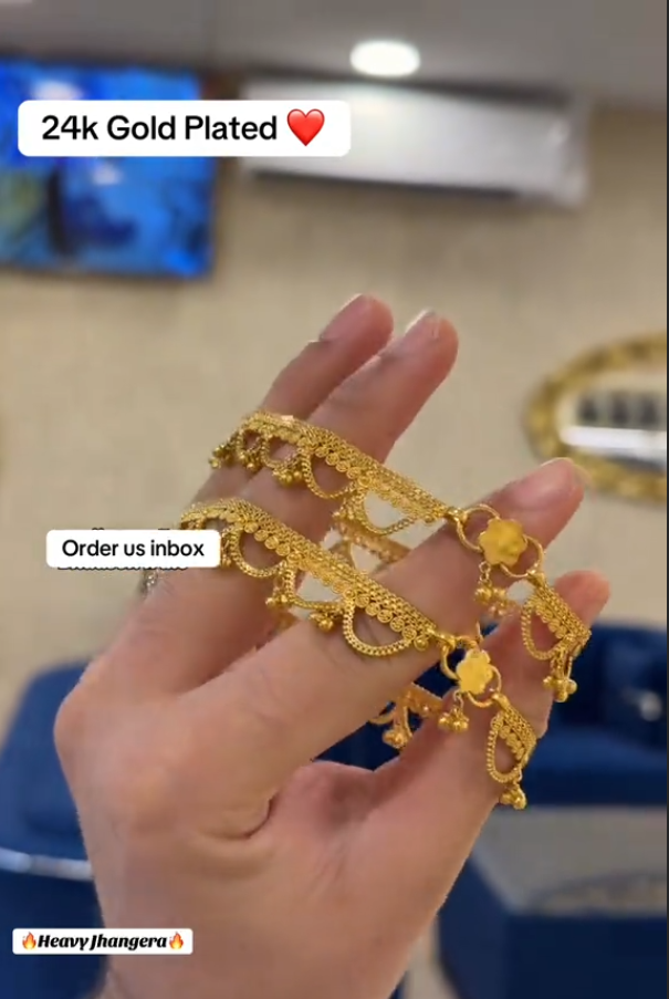 New  24k Gold plated Pazaib (pair)