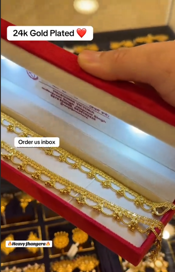 New  24k Gold plated Pazaib (pair)