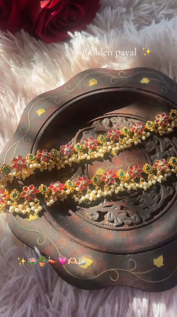 Golden Anklet / pazaib (pair)
